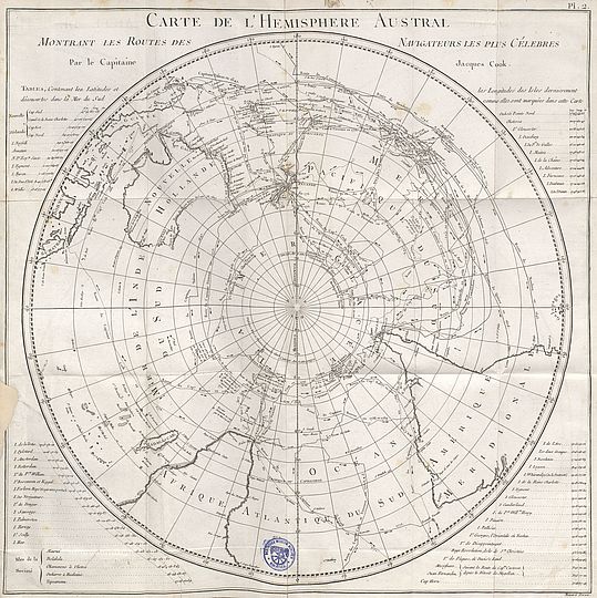 Cooks Karte der Antarktis-Region
