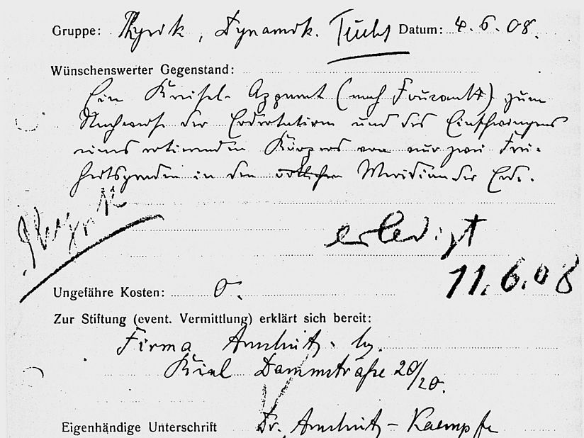 Eintrag in das in das Wunschbuch.