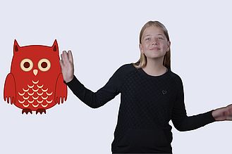 Screenshot des Films "Himmelszelt" in Gebärdensprache in der App des Deutschen Museum.