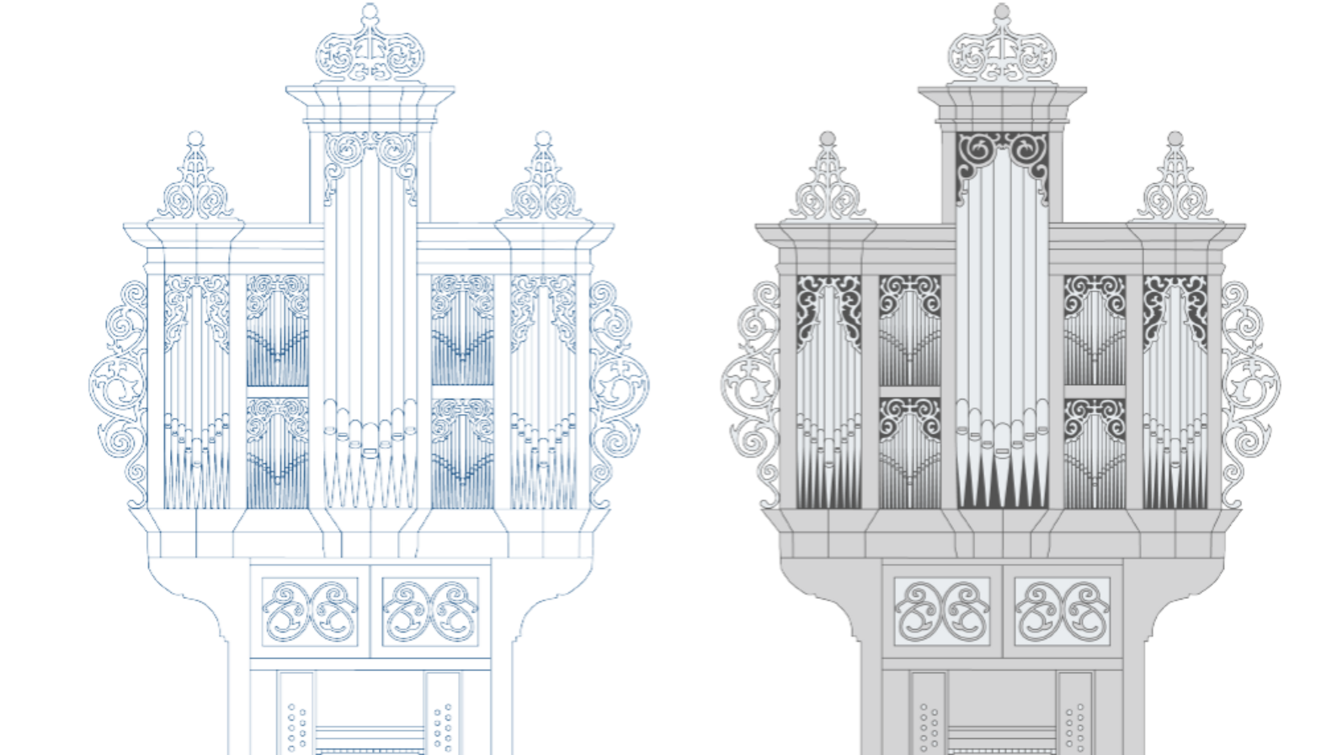 Illustration der Ahrend-Orgel.