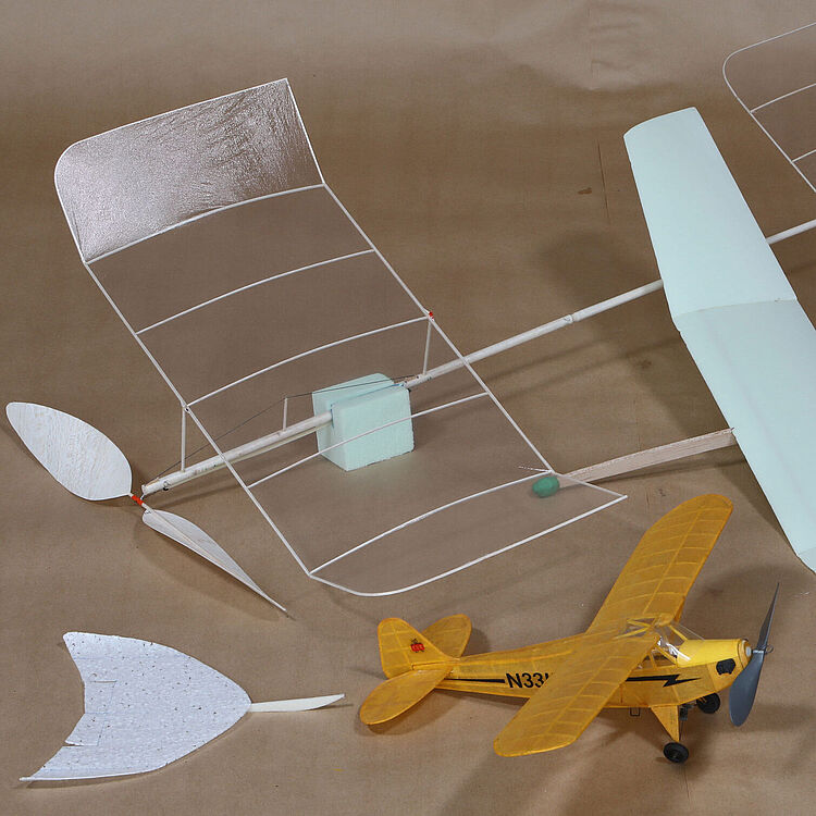 Verschiedene Saalflugmodelle.