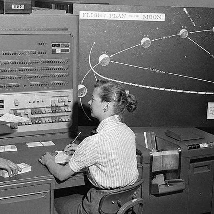 IBM 704-Computer am NASA's Jet Propulsion Laboratory.