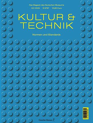 Das Cover der Zeitschrift "Kultur und Technik". Zu sehen ist eine blaue Lego-ähnliche Platte mit Noppen