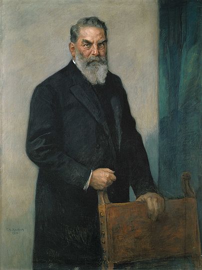 Museumsgründer Oskar von Miller, 1912 porträtiert von Franz von Kaulbach in Öl auf Leinwand.