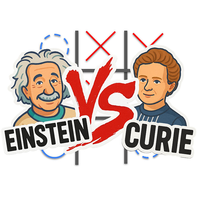 Illustration zeigt Albert Einstein und Marie Curie.