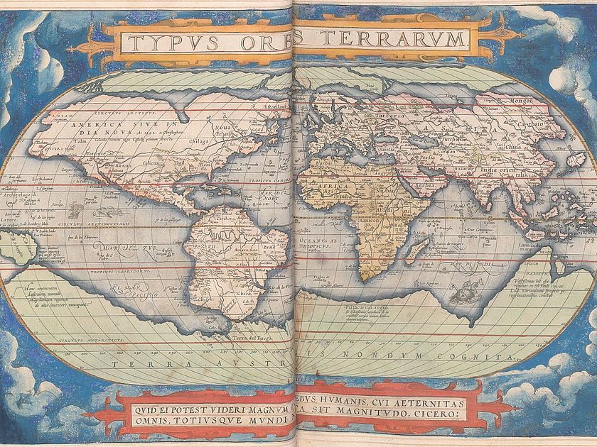 Weltkarte aus dem Atlas von Abraham Ortelius