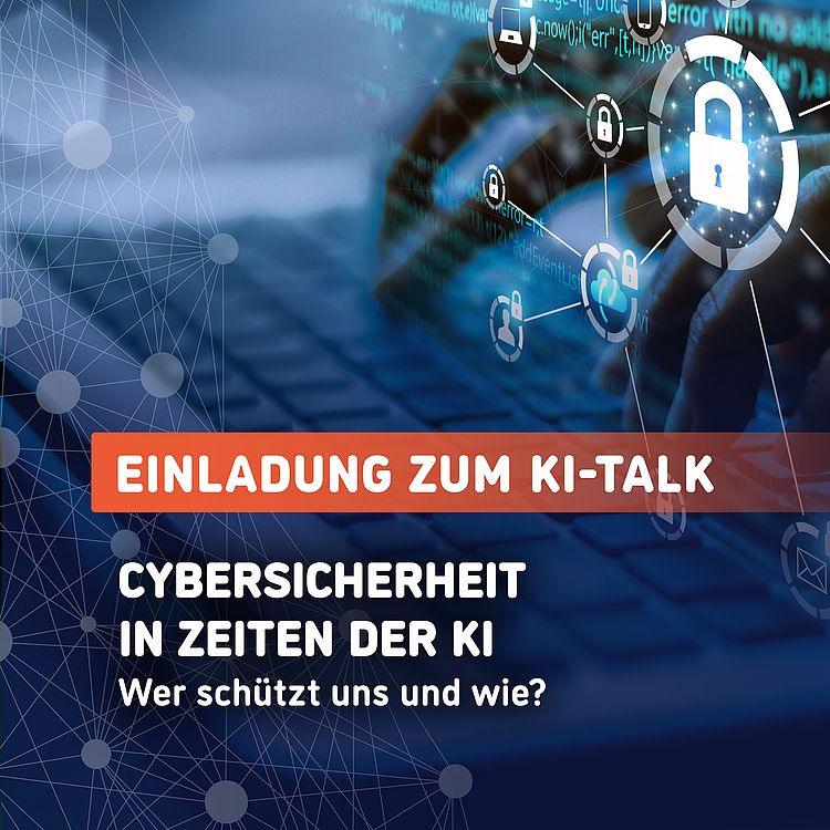 Grafik Diskussionsrunde Cybersicherheit in Zeiten der KI – wer schützt uns und wie?«