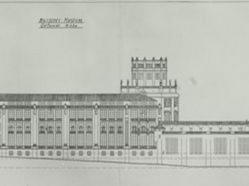 Ein Entwurf Gabriel von Seidls für das Ausstellungsgebäude auf der Museumsinsel aus dem Jahr 1907.