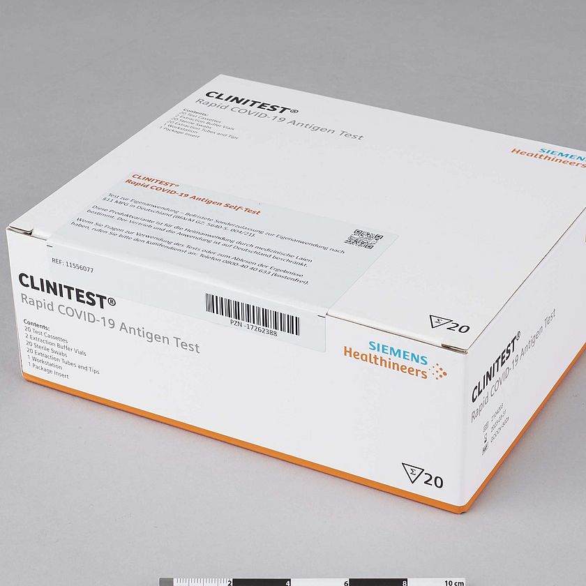 Corona-Schnelltest, komplettes Pack mit 20 Testsets, originalverpackt.