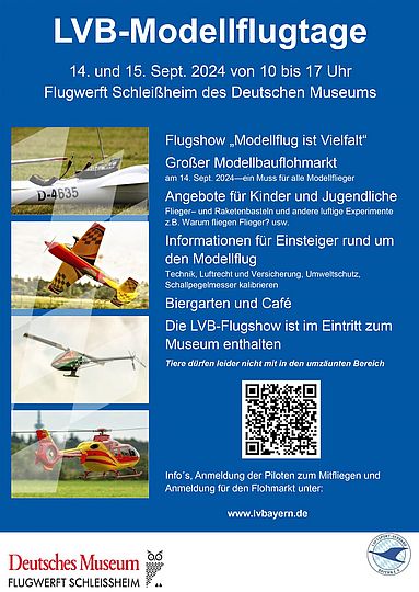 Flyer der LVB-Flugtage mit QR-Code zur offiziellen Webseite der LVB.