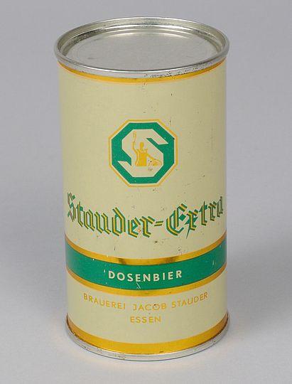 Bierdose: Stauder-Extra. Dosenbier - Brauerei Jacob Stauder Essen.