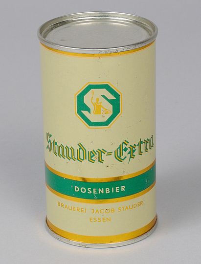 Bierdose: Stauder-Extra. Dosenbier - Brauerei Jacob Stauder Essen.