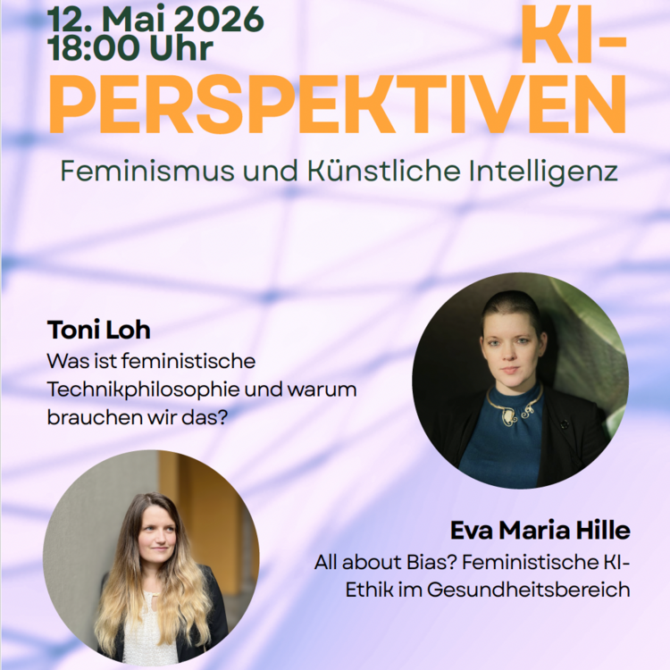 Plakat zur Veranstaltung Femismus und KI im Rahmen der Reihe KI-Perspektiven im Deutschen Museum Bonn