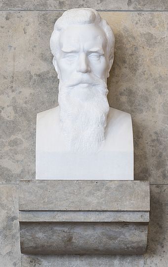 Marble bust of Wilhelm Conrad Röntgen.