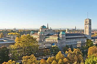 Blick auf die Museumsinsel mit dem Sammlungsbau in München.
