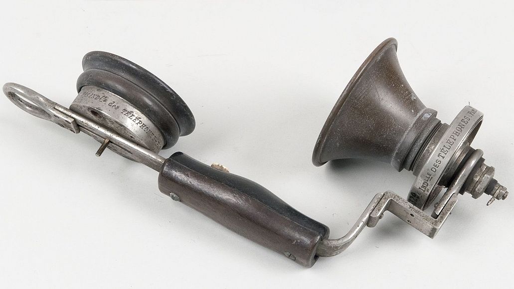 Französischer Telefonhörer, Feldpostsendung der Königlich Bayerischen Armeefernsprechabteilung 15.4.1918.