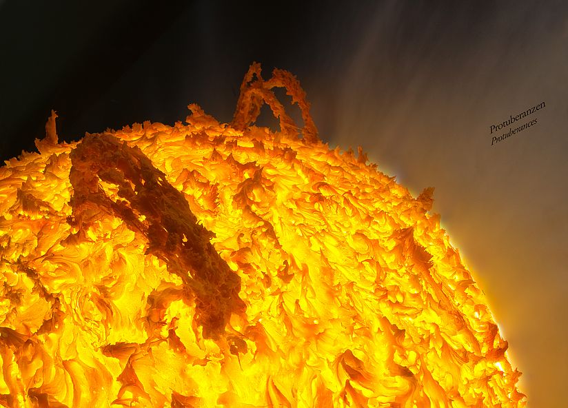 Modell der Sonne in der Ausstellung Astronomie.