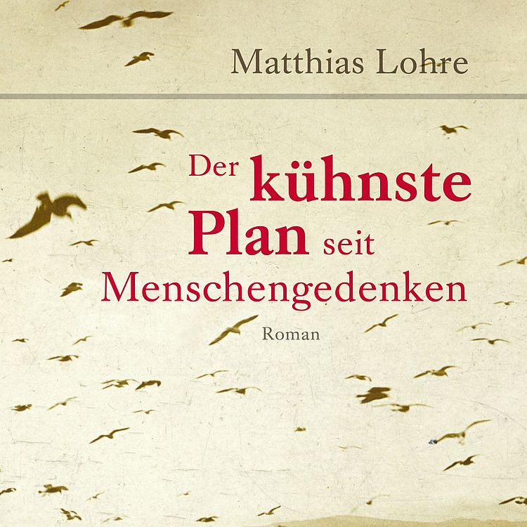 Buchcover "Der kühnste Plan seit Menschengedenken" zeigt ein Vögel, die über das Meer zur Küste fliegen.