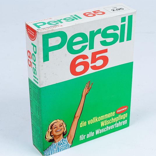 Waschmittelverpackung „Persil 65“.