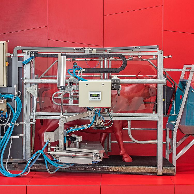 Der Melkroboter in der Ausstellung.