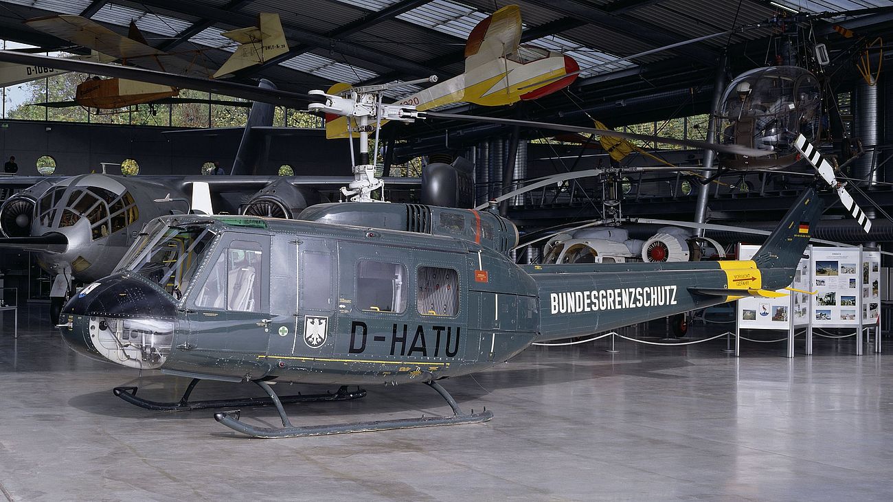  Transport- und Rettungshubschrauber Bell UH-1D in der Flugwerft Schleißheim.