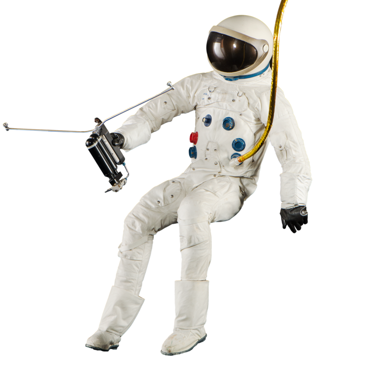 Feischwebender Astronaut im Raumfahrt-Anzug