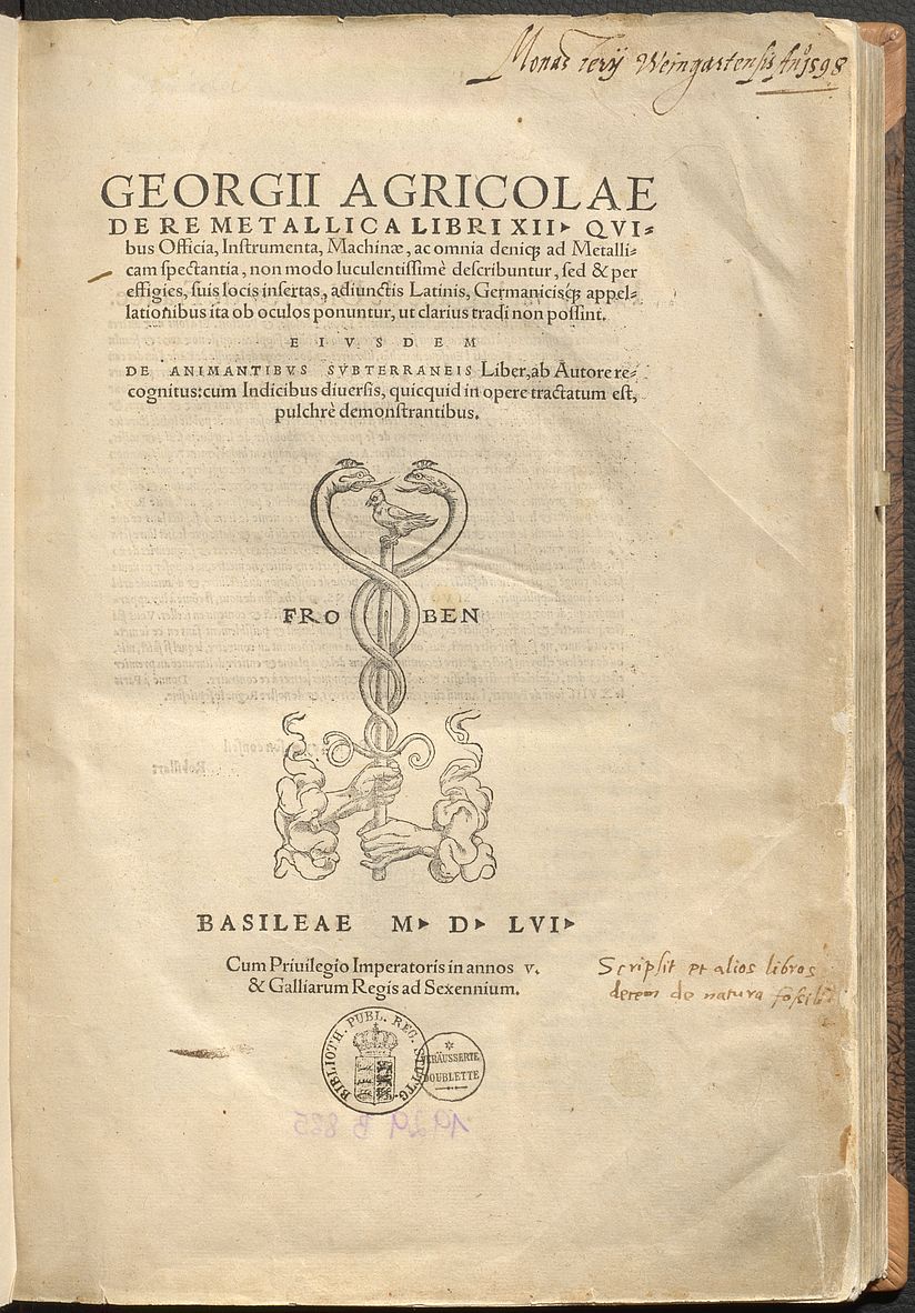 Das Titelblatt mit der Druckermarke des Basler Druckhauses Froben.