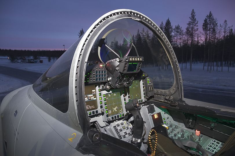 Cockpit des Eurofighters.