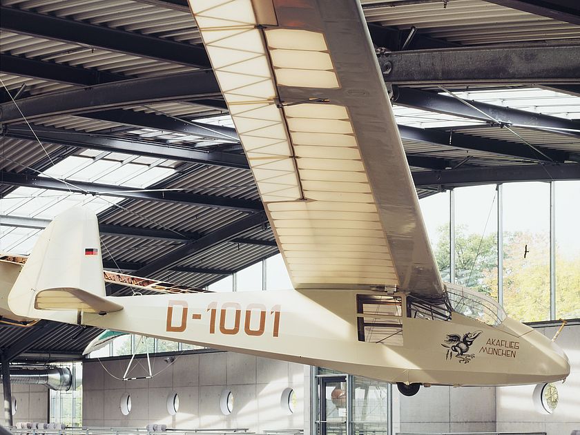 Akaflieg München Mü 10 Milan in der Flugwerft Schleißheim.