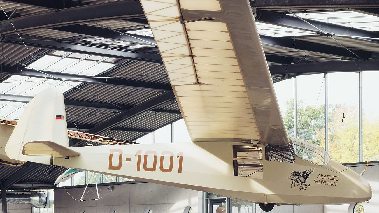 Akaflieg München Mü 10 Milan in der Flugwerft Schleißheim.