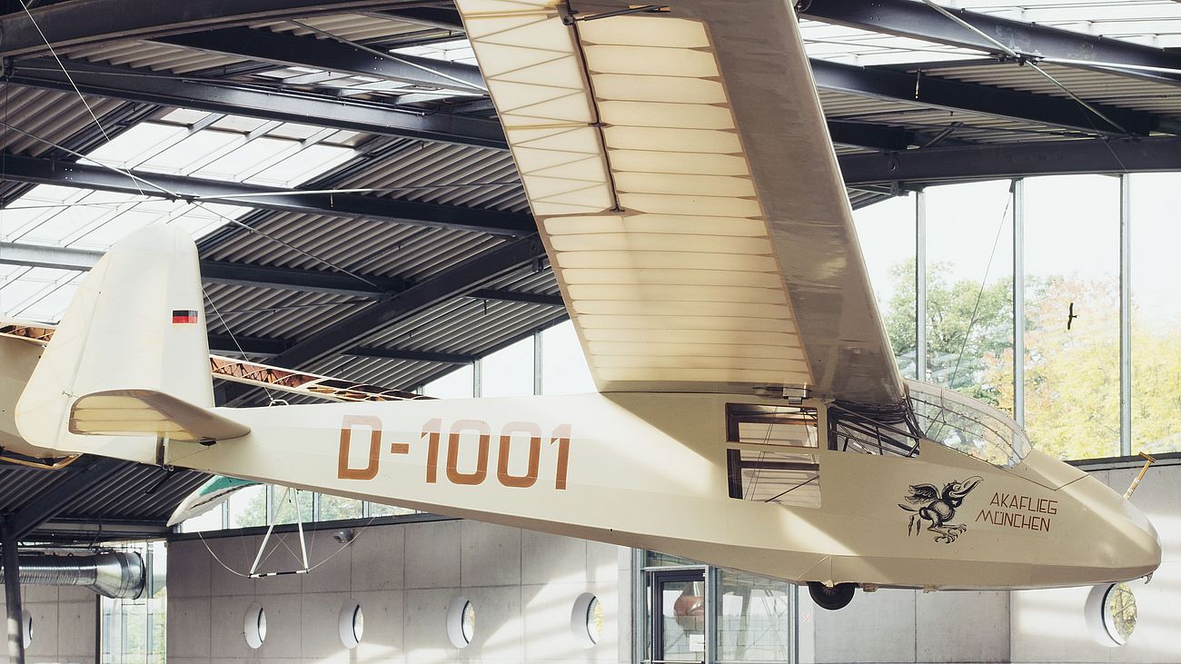 Akaflieg München Mü 10 Milan in der Flugwerft Schleißheim.