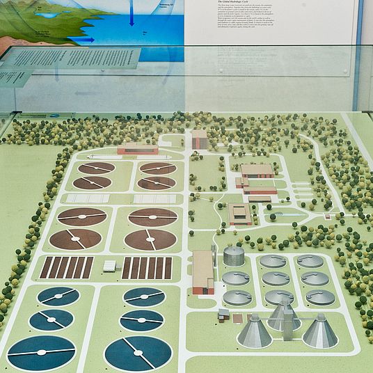 Modell der Kläranlage Gut Marienhof .