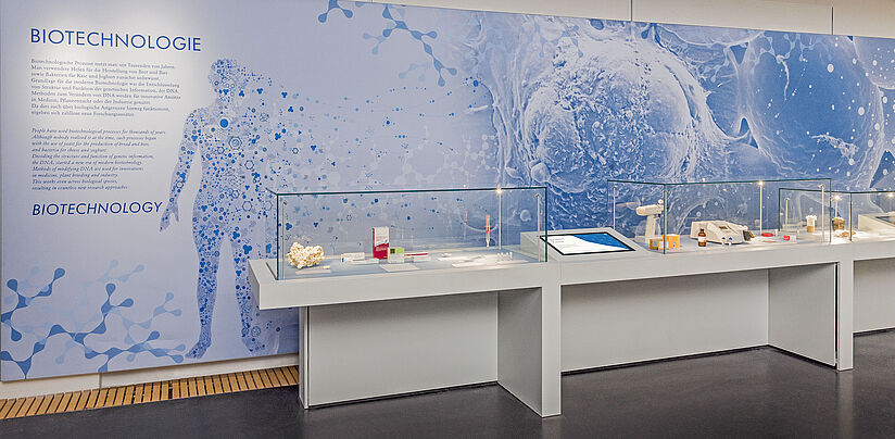 Blick in den Ausstellungsbereich Biotechnologie