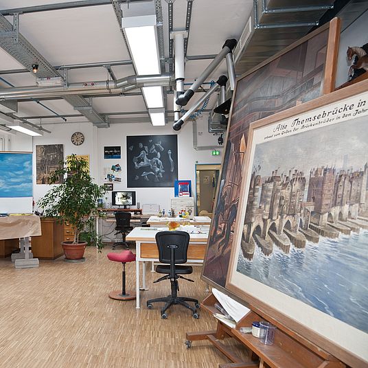 Blick in die Malerwerkstatt.