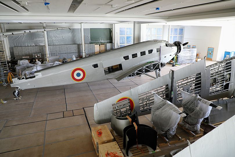 Die Ausstellung Historische Luftfahrt in der Bauphase. 