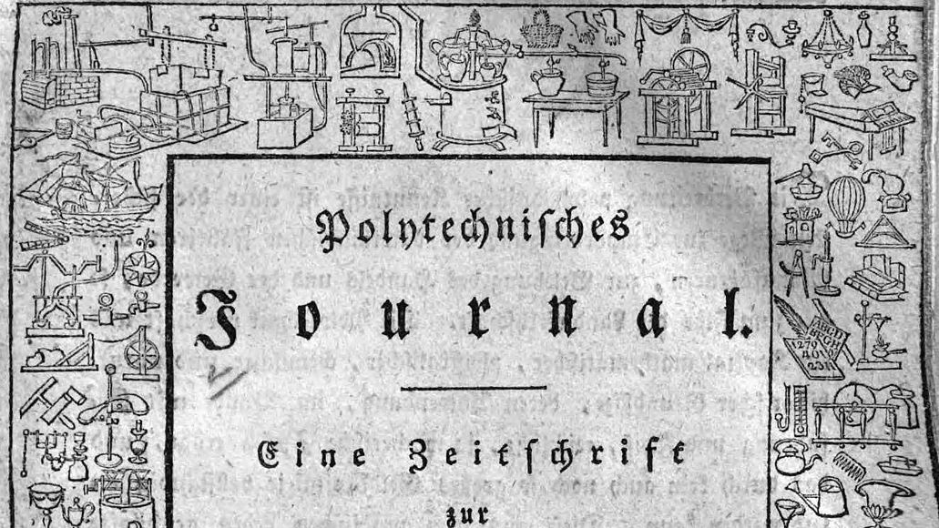 Polytechnisches Journal - Titelblatt von 1820