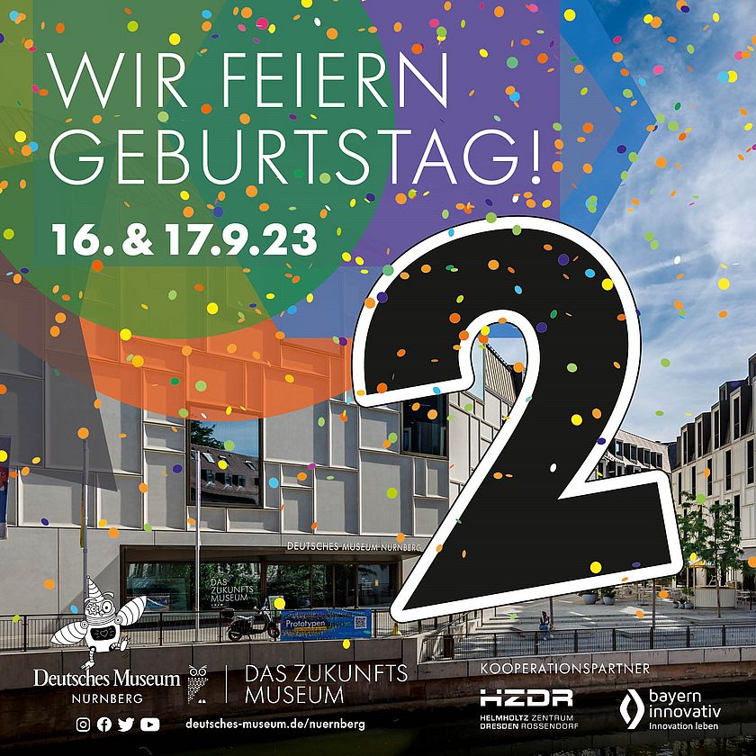 Bunter Rahmenprogramm beim zweiten Geburtstag des Deutschen Museums Nürnberg.