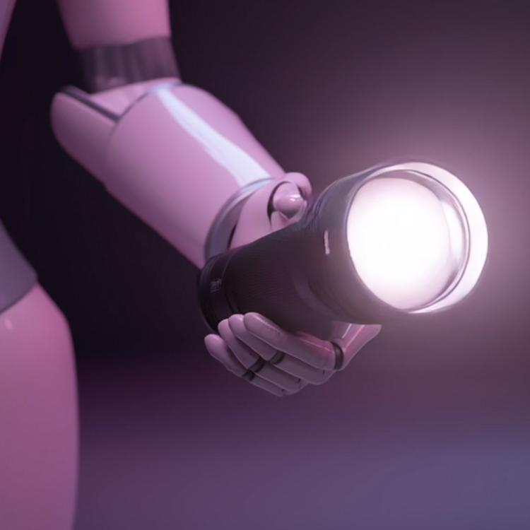 Roboter mit Taschenlampe