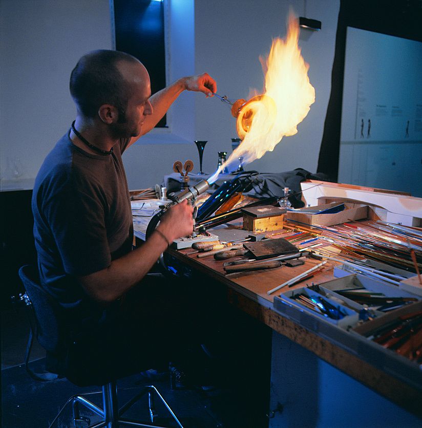 Glass-Blowers at Work.