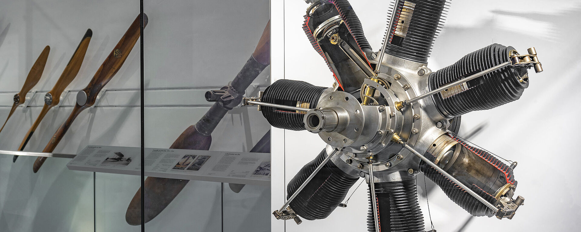 Umlaufmotor Oberursel U0 in der Ausstellung Historische Luftfahrt.