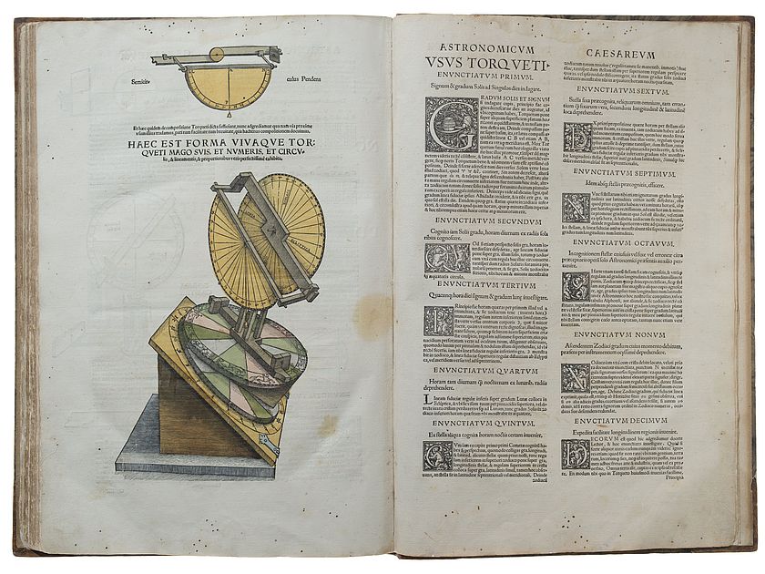 Peter Apian: Astronomicum Caesareum (1540) Zwei Seiten aus dem Astronomicum Caesareum