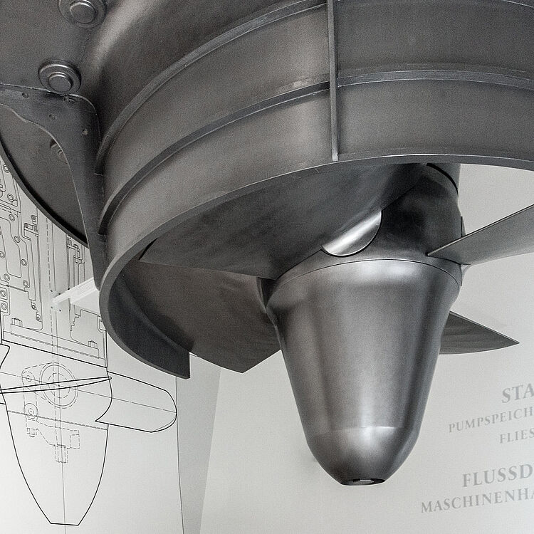 Kaplan-Turbine in der Ausstellung Energie - Motoren.