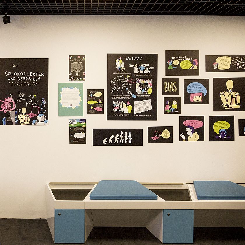 KI Comic Ausstellung Schokoroboter und Deepfakes im Deutschen Museum Bonn