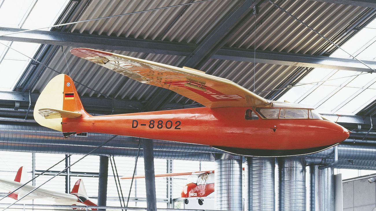 Segelflugzeug Condor IV in der Flugwerft Schleißheim.