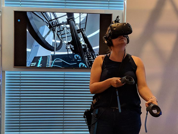 Woman with a VR headset.