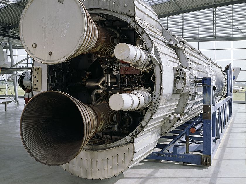 Europa-Rakete in der Flugwerft Schließheim.