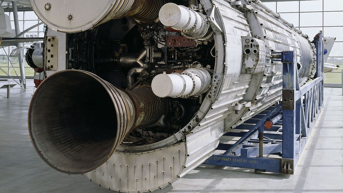 Europa-Rakete in der Flugwerft Schließheim.