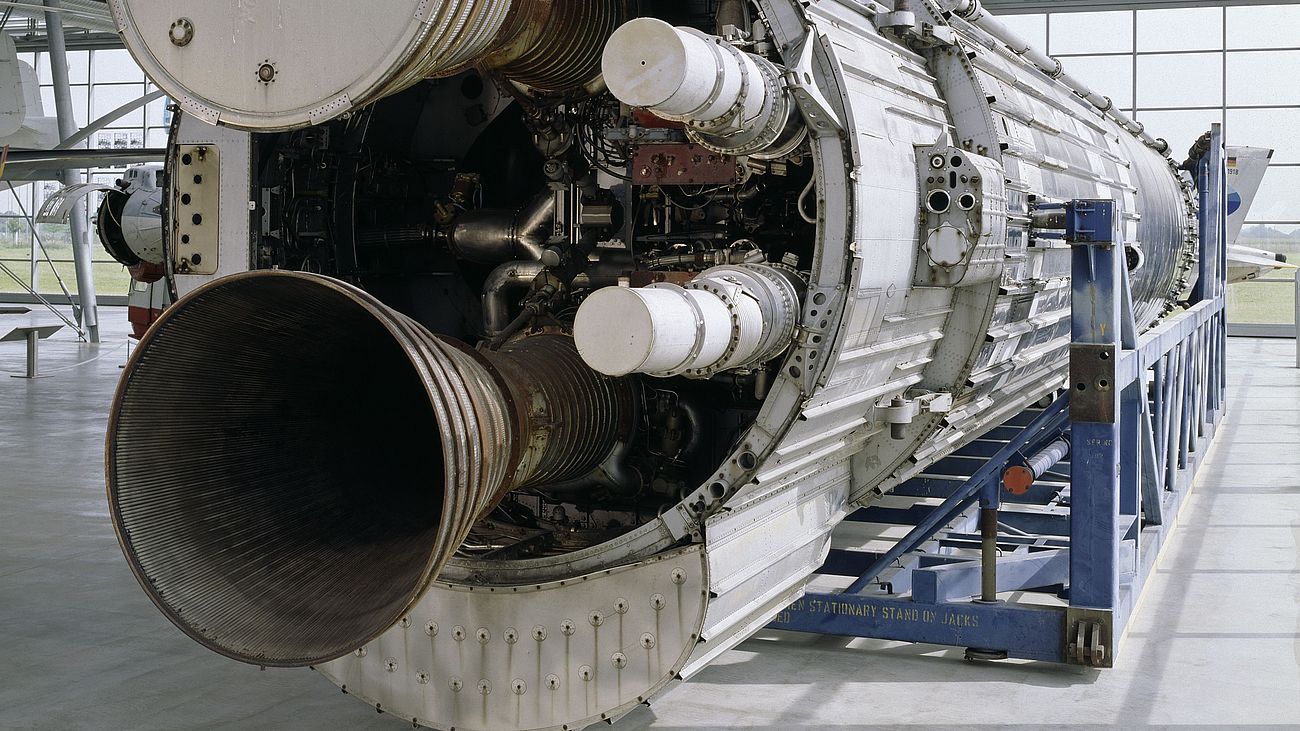 Europa-Rakete in der Flugwerft Schließheim.