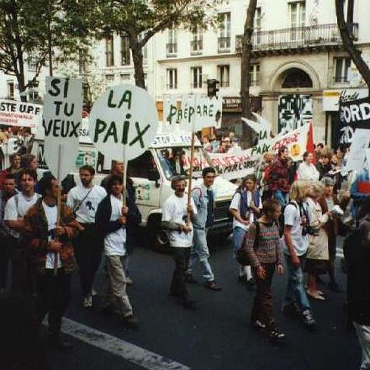 Demonstration against French nuclear tests in 1995 in Paris. 