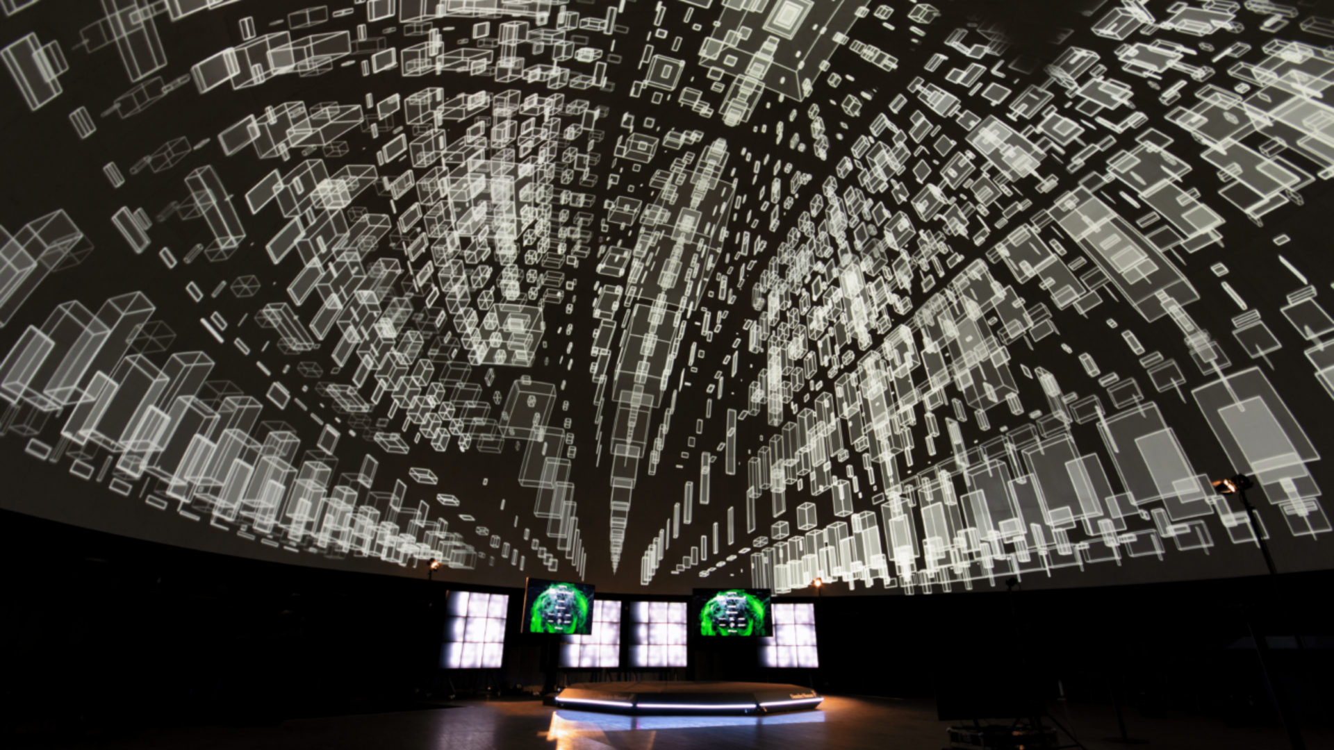 Screening Dome 1e9 Foto einer Projektion im Screening Dome während der 1e9 Konferenz.
